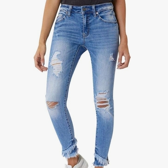 Kancan Distressed Skinny Jeans Size 5/26 NWT - Picture 2 of 9